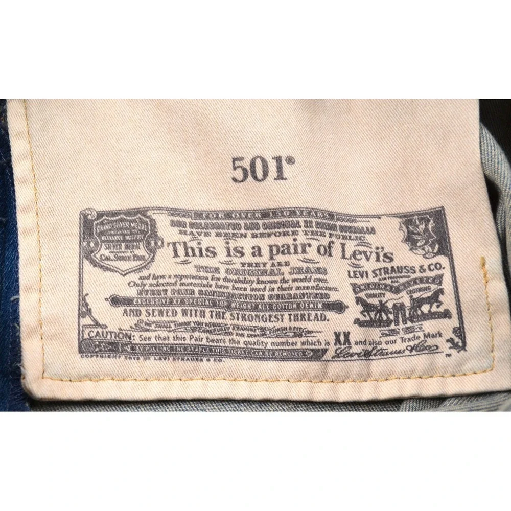 Nwt's Levi's 501‎ Original Stretch Button Fly Blue Jean Denim Men's 35 x 30